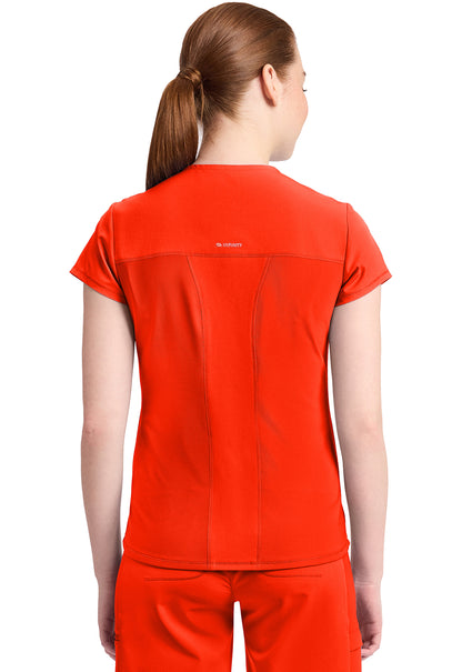 IN635A - Cherokee Women's 2-Pocket Mock-Wrap V-Neck Top