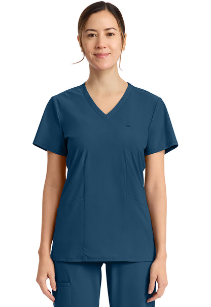 IN647A - Cherokee Women's 2-Pocket V-Neck Top