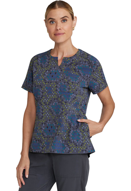 IP723- Cherokee-Women Round Neck Print Top