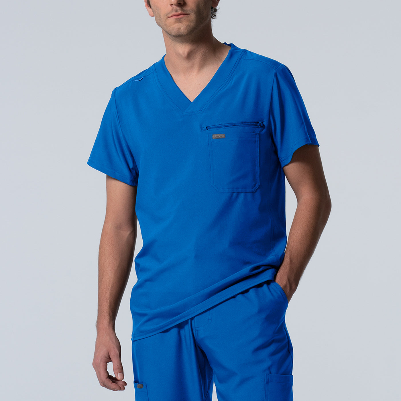LT111 - Landau Forward Men's 2-Pocket V-Neck Scrub Top