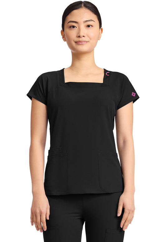 MC704 - Cherokee Women's 3-Pocket Square Neck Top