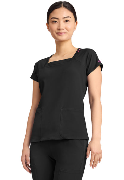 MC704 - Cherokee Women's 3-Pocket Square Neck Top