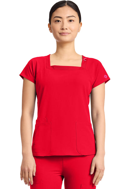 MC704 - Cherokee Women's 3-Pocket Square Neck Top