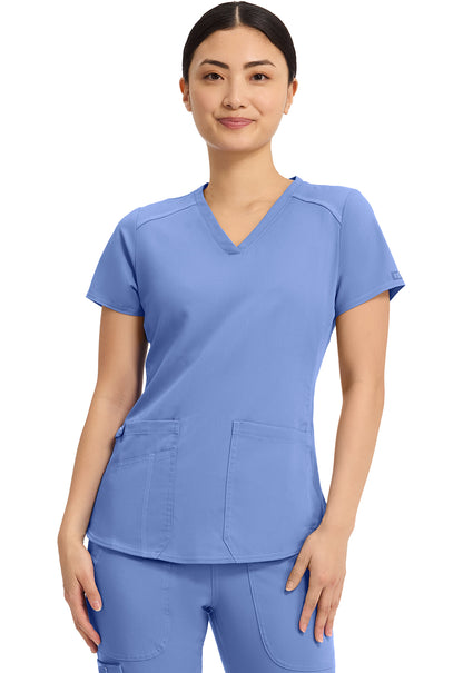 Med Couture Women's V-Neck Shirttail Top