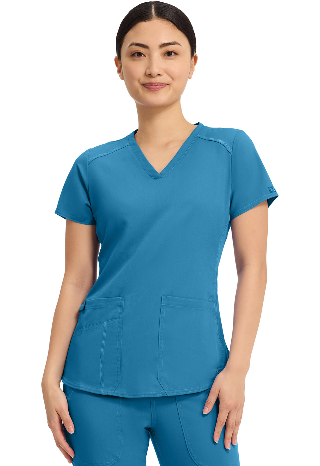Med Couture Women's V-Neck Shirttail Top
