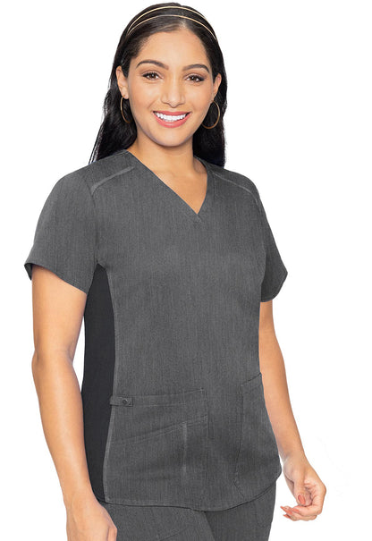 Med Couture Women's V-Neck Shirttail Top