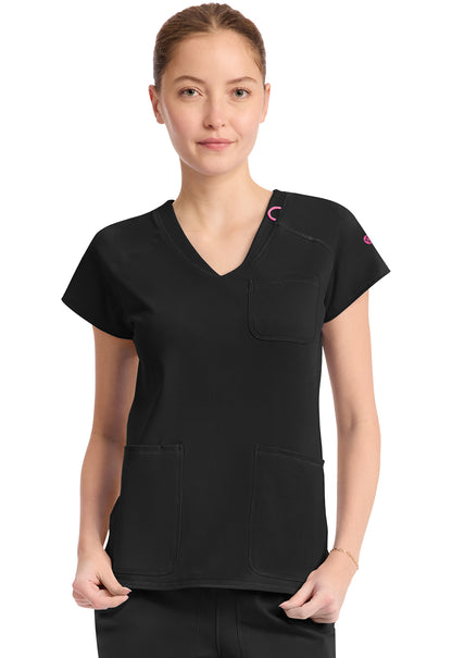 Med Couture Women's Raglan V-Neck Top