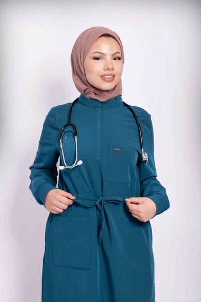 Long Sleeved Scrub Top Hazel Camellia