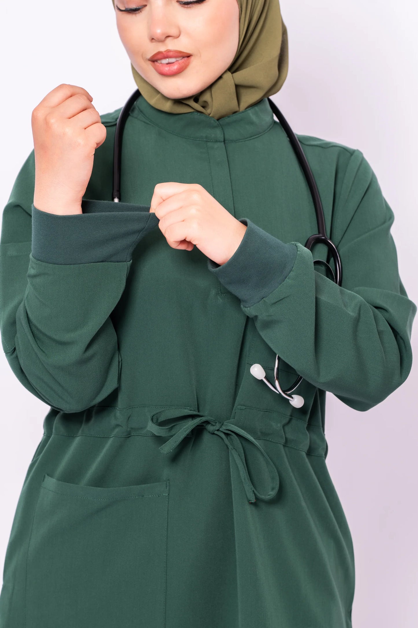 Long Sleeved Scrub Top Hazel Camellia