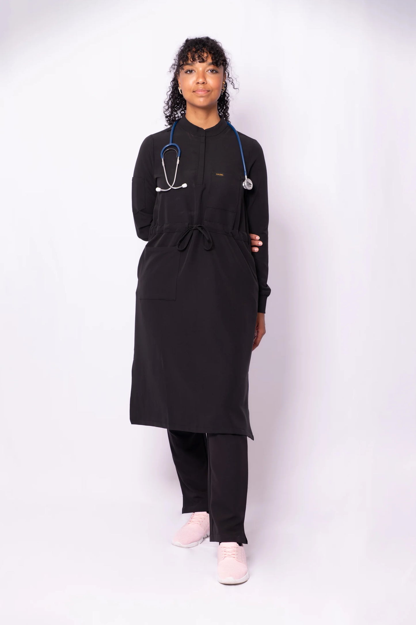 Long Sleeved Scrub Top Hazel Camellia