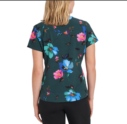WT307ELFL - Women's 2 pocket V neck scrub top