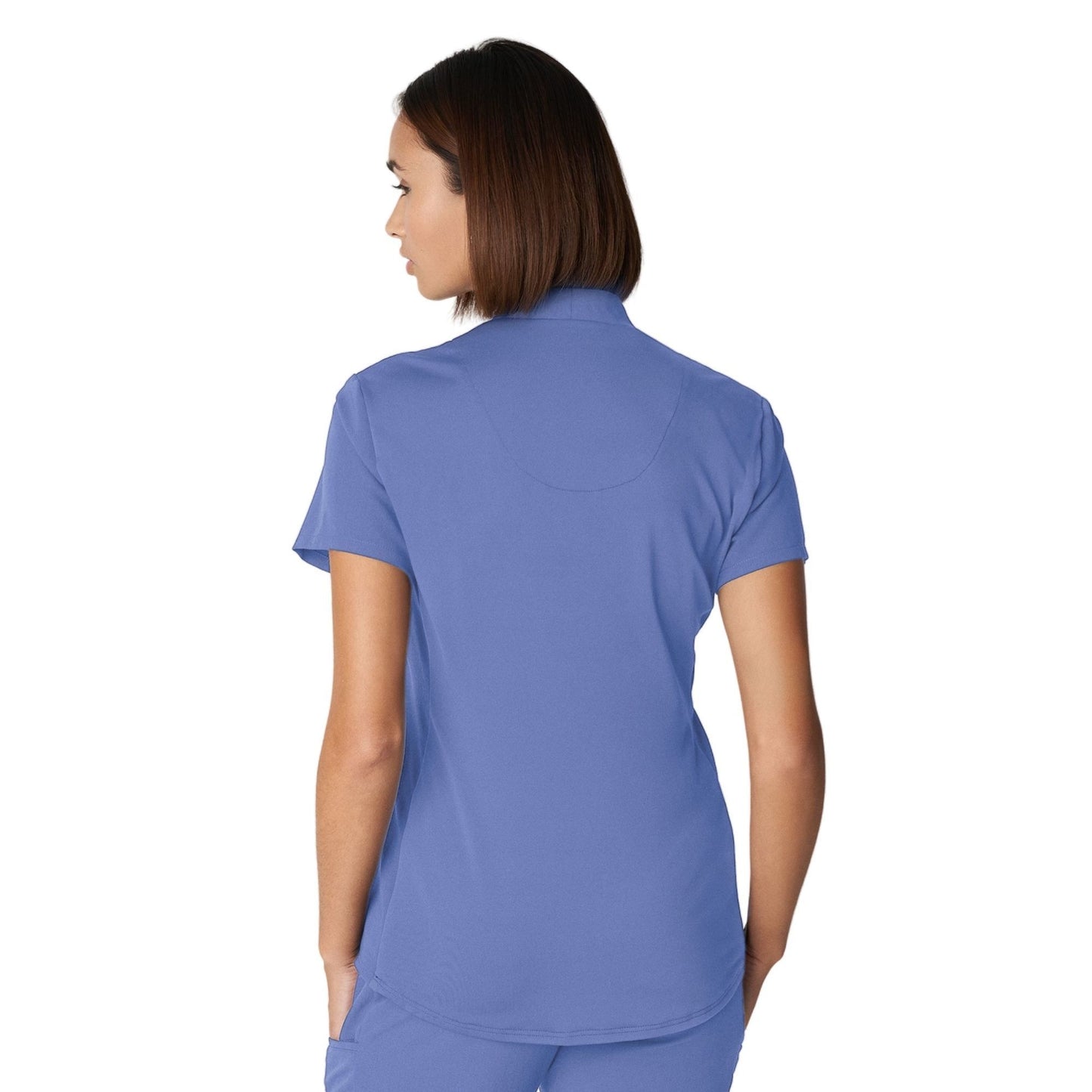 WT110 White Cross V-Tess Women's Jersey Knit Contrast Scrub Top