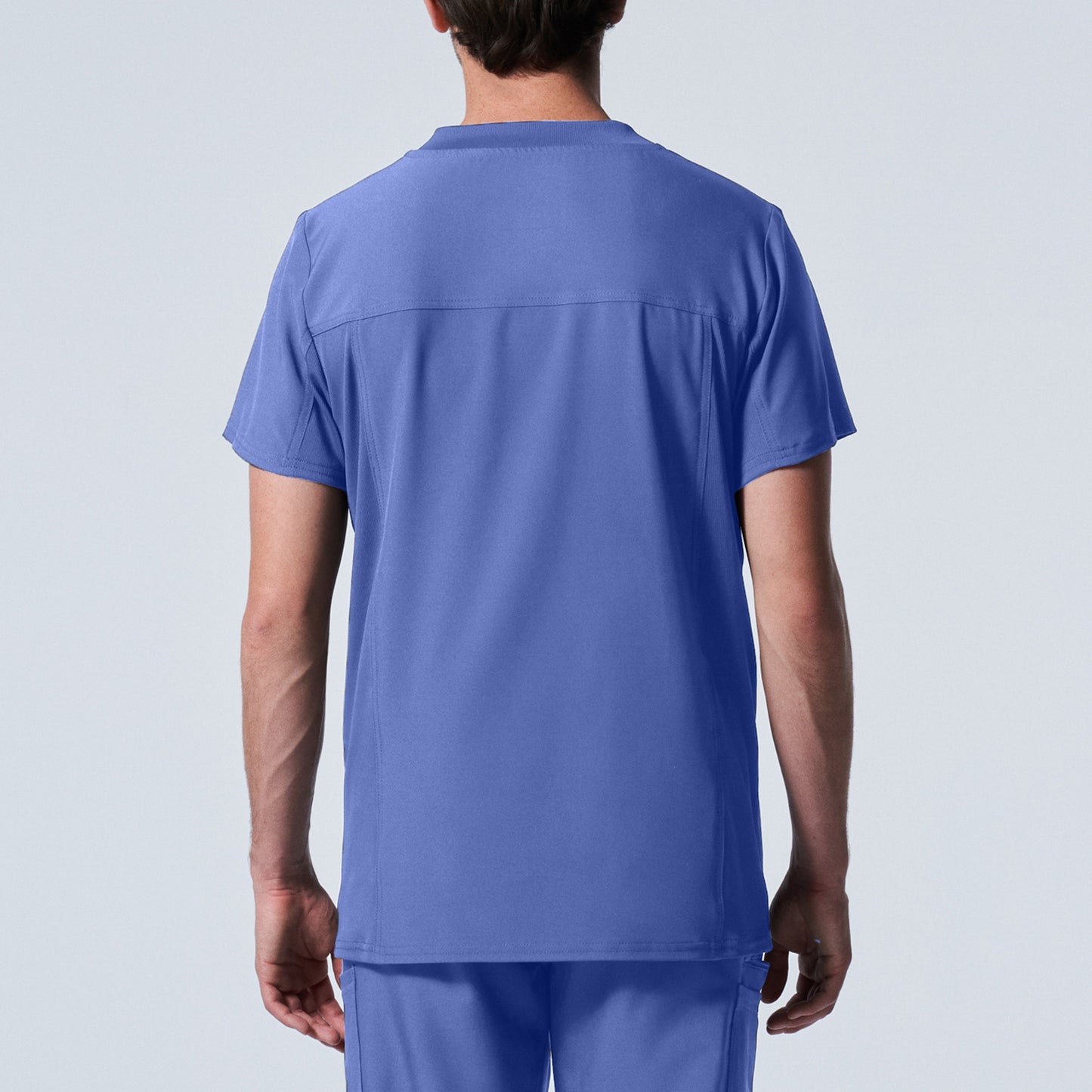LT110: White Cross Landau Forward Men's V Neck Scrub Top