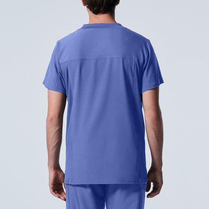 LT110: White Cross Landau Forward Men's V Neck Scrub Top