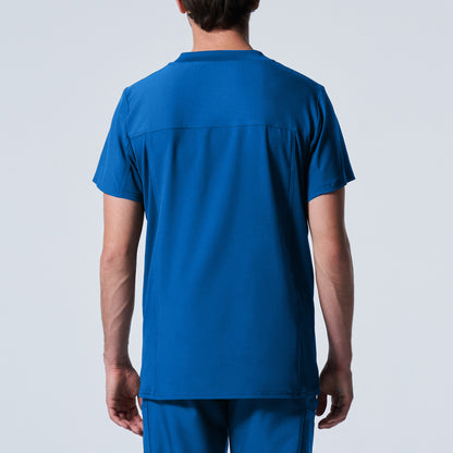 LT110: White Cross Landau Forward Men's V Neck Scrub Top