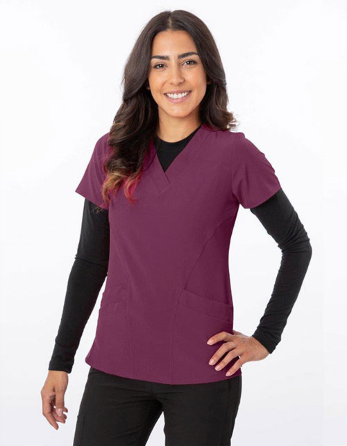 Zinnia 18-1060 V-neck Fitted Scrub Top for Women