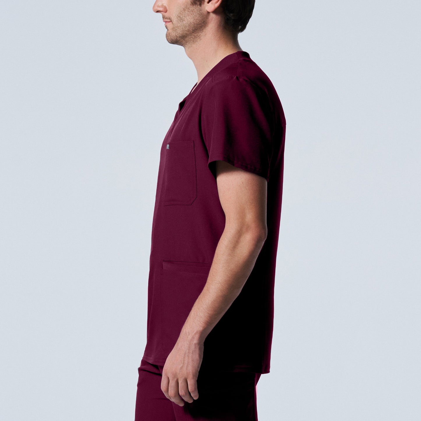 LT110: White Cross Landau Forward Men's V Neck Scrub Top