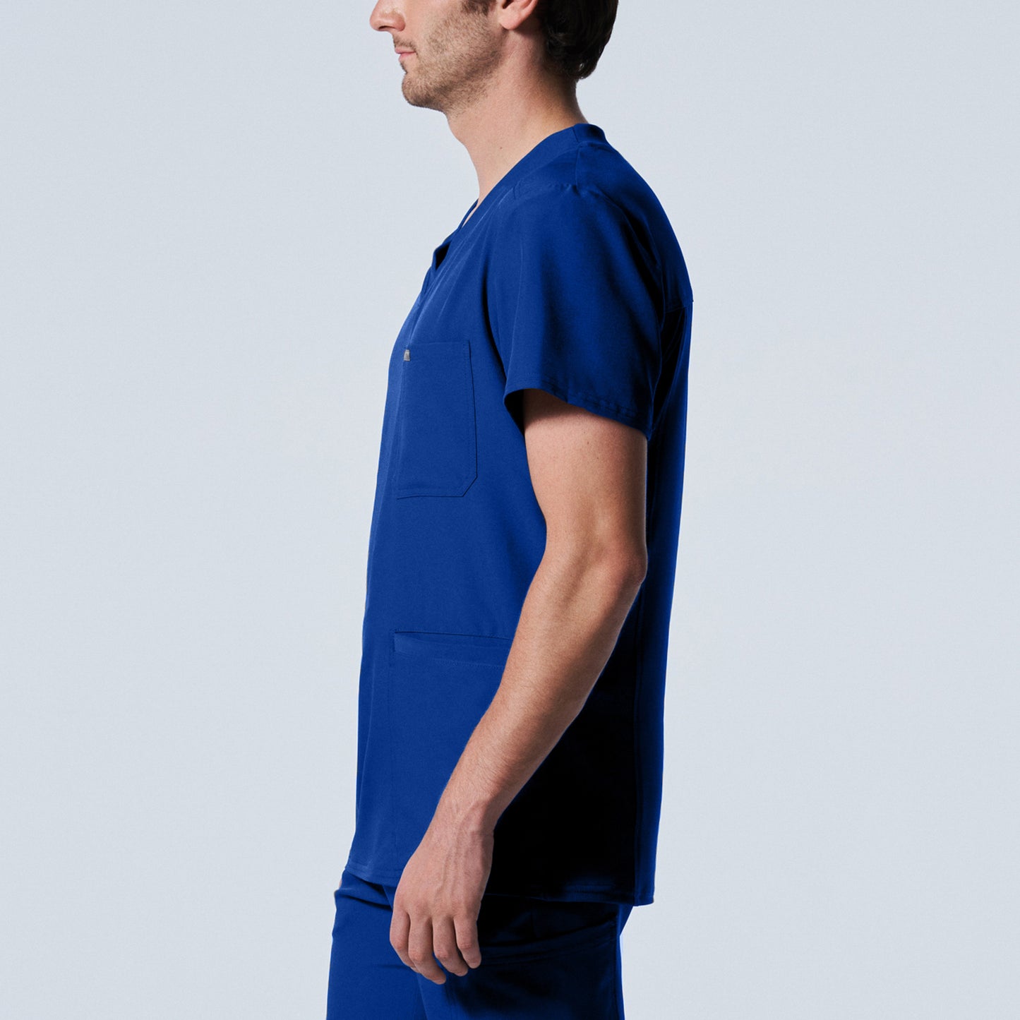 LT110: White Cross Landau Forward Men's V Neck Scrub Top