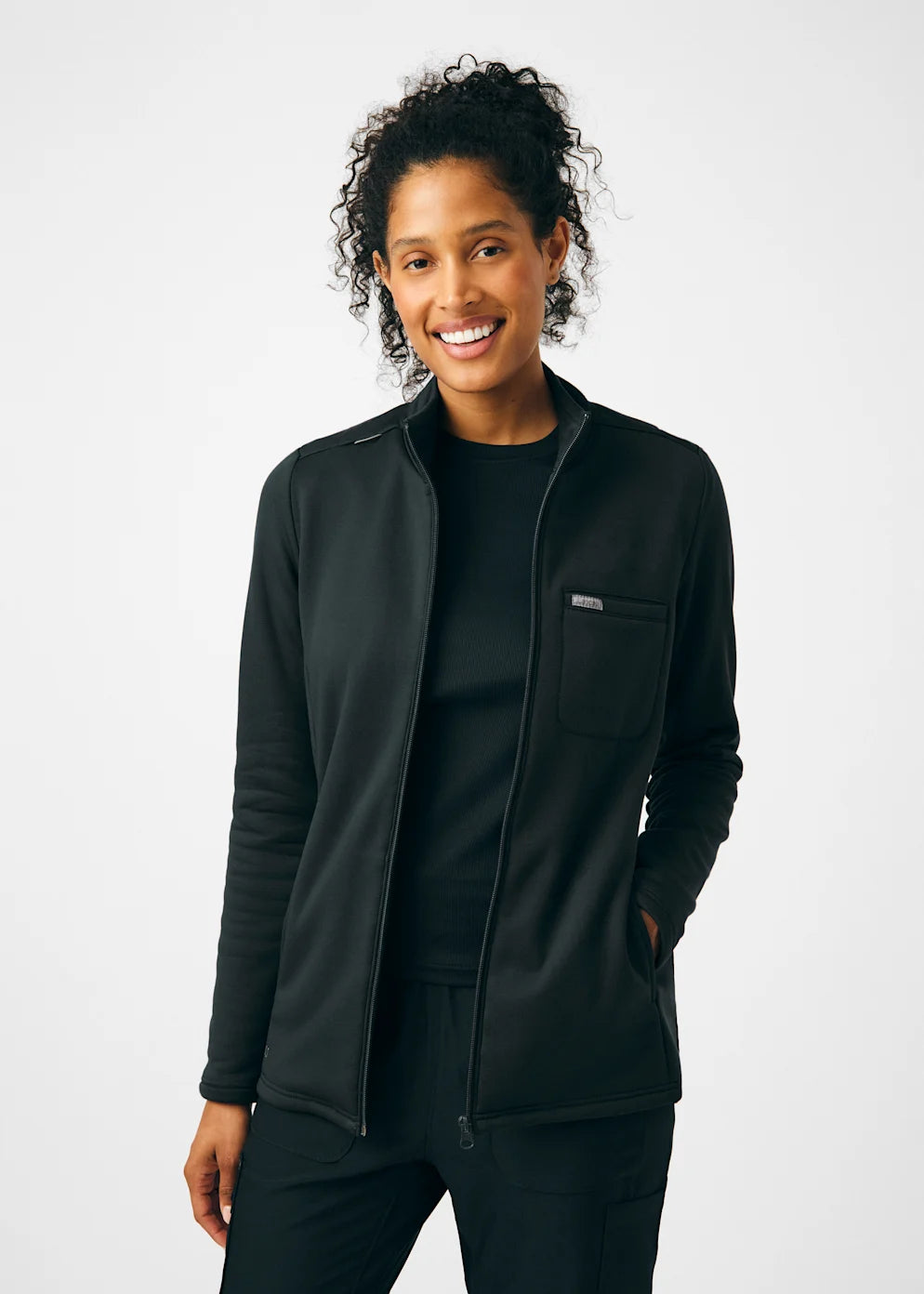 LJ708 - Landau Forward Women's 5-Pocket Zip-Front Fleece Scrub Jacket