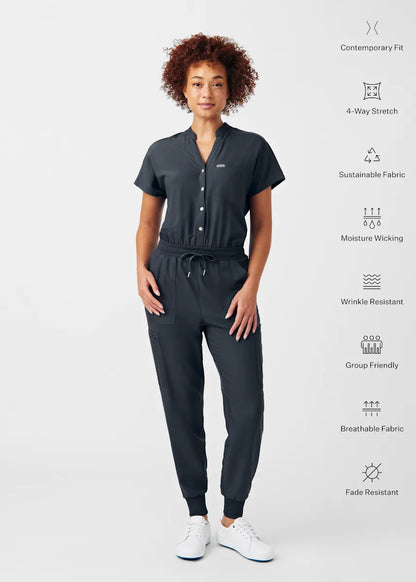 Landau Women's 8-Pocket Cargo Scrub Jumpsuit