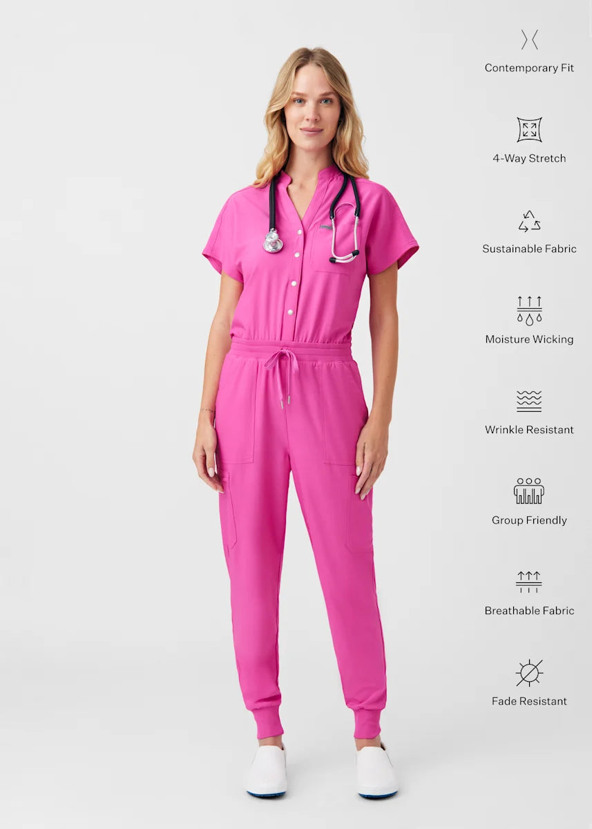 Landau Women's 8-Pocket Cargo Scrub Jumpsuit