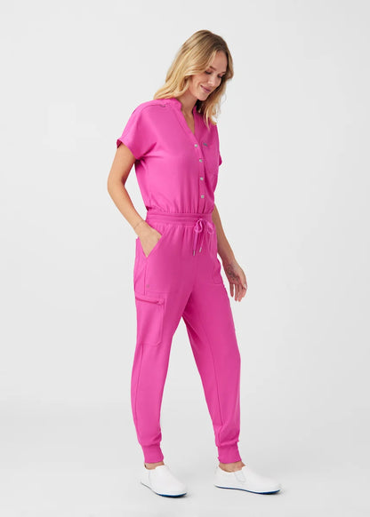 Landau Women's 8-Pocket Cargo Scrub Jumpsuit