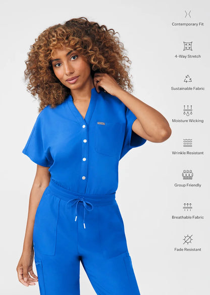 Landau Women's 8-Pocket Cargo Scrub Jumpsuit