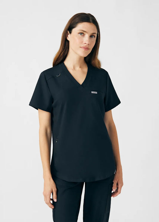 Landau Forward Women's Curved Hem Tuck-In V-Neck Top