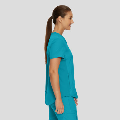 LT101 - Landau Forward (Additional Color ) Women's Curved Hem Tuck-In V-Neck Top