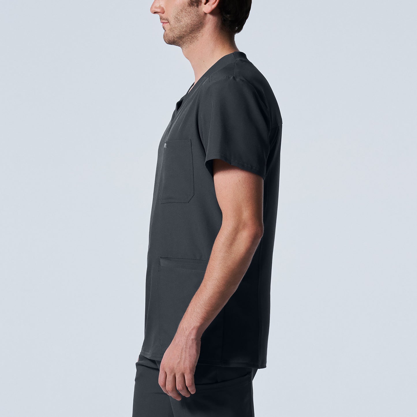 LT110: White Cross Landau Forward Men's V Neck Scrub Top