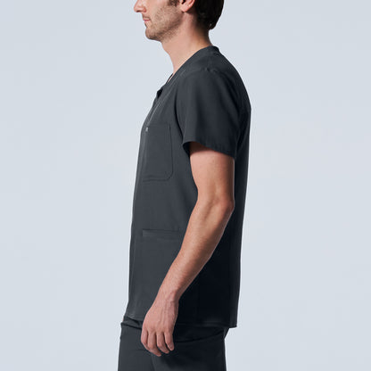 LT110: White Cross Landau Forward Men's V Neck Scrub Top