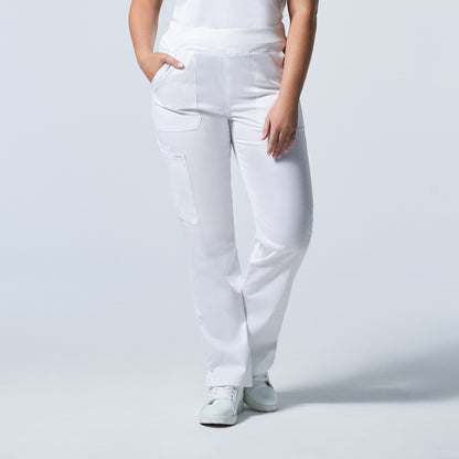 LB405P White Cross Landau Proflex Petite Cargo Scrub Pants