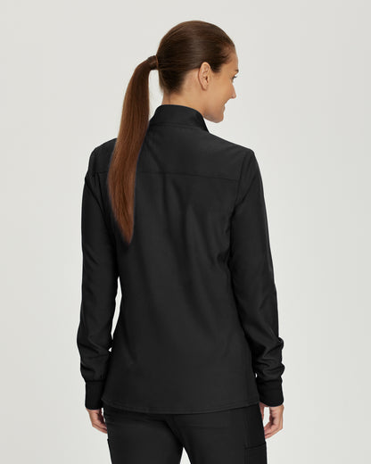 LJ700 White Cross Landau Women's Mock Neck Jacket