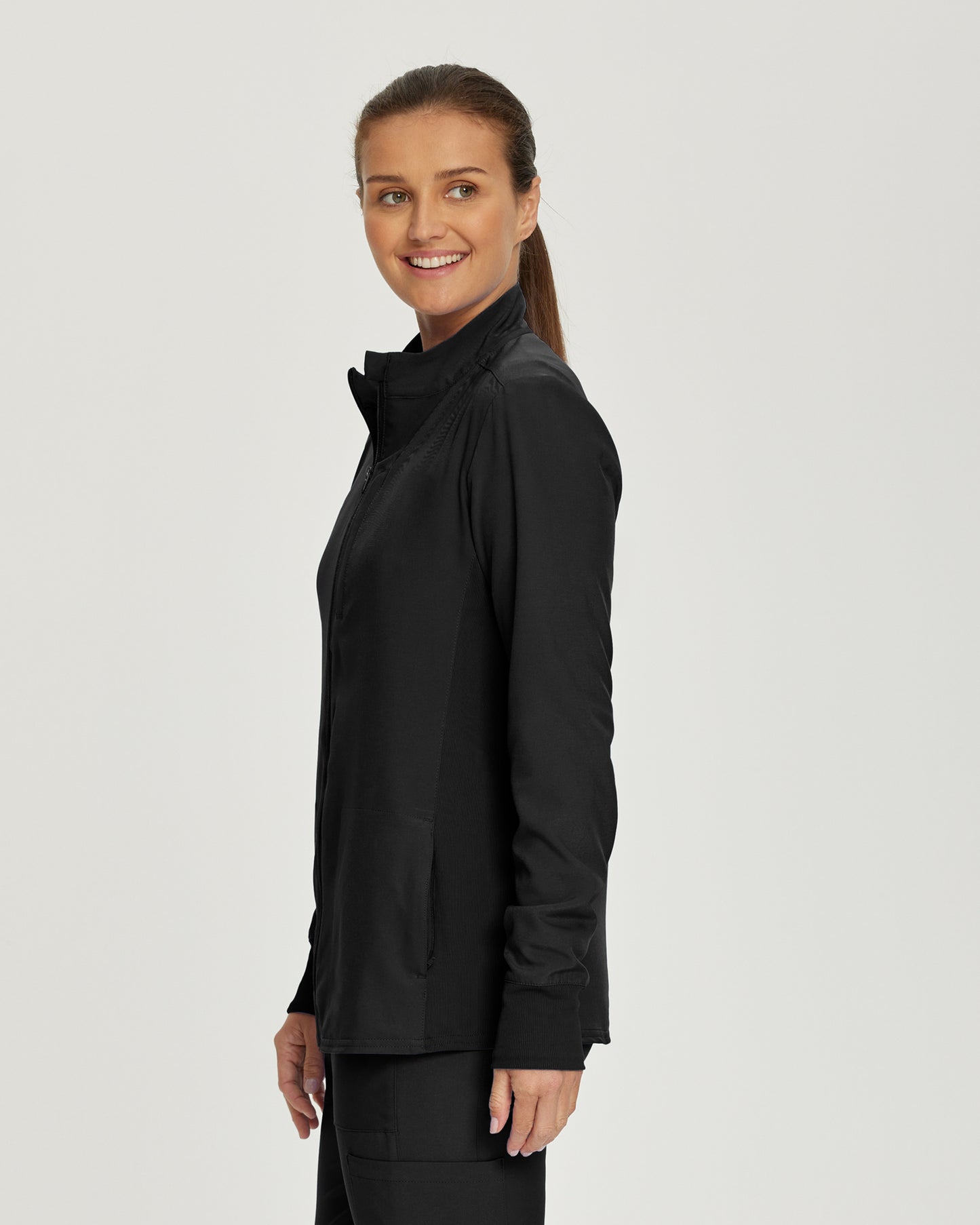 LJ700 White Cross Landau Women's Mock Neck Jacket