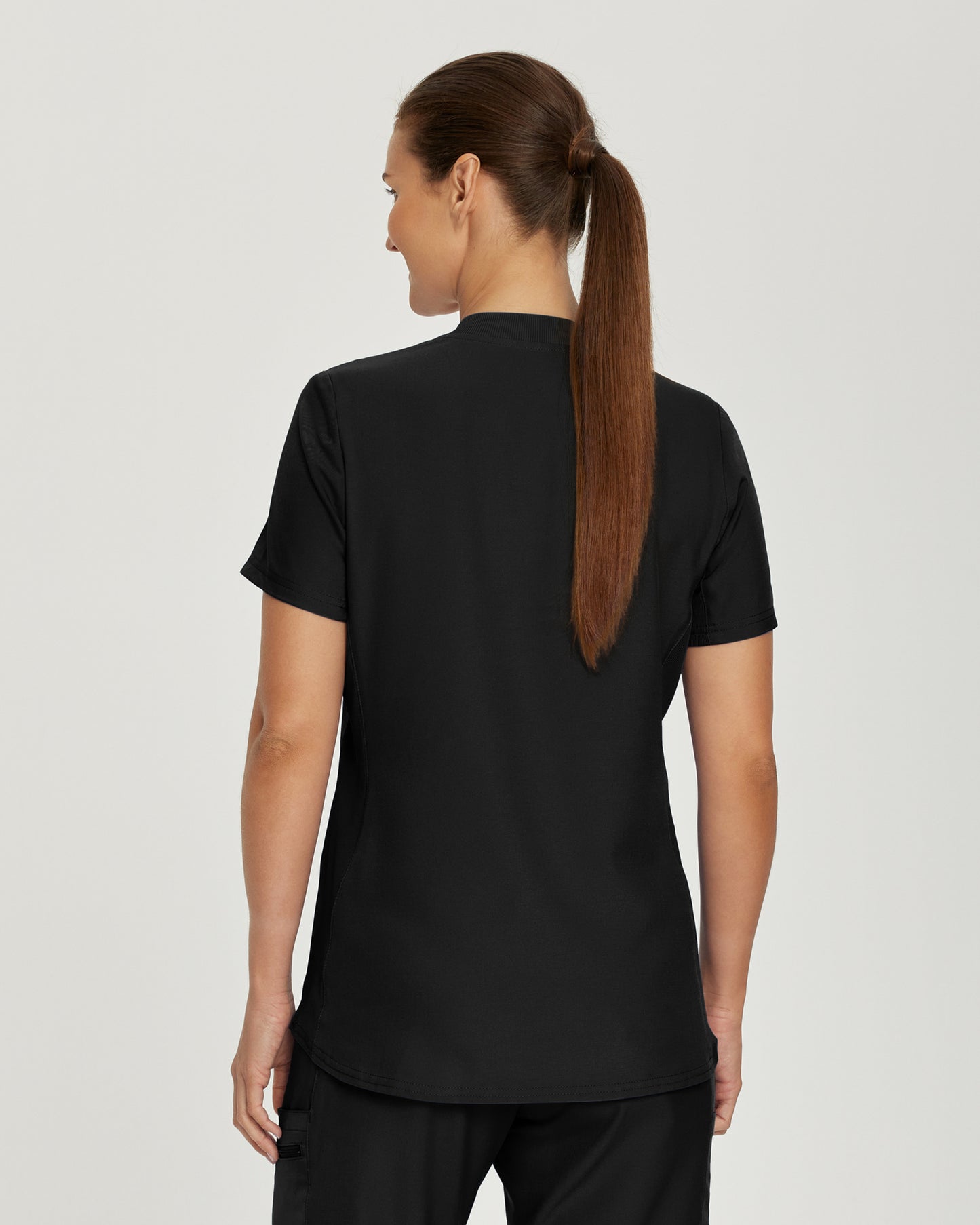 LT100 White Cross Landau Forward - Rib Knit V-neck Top