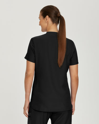 LT100 White Cross Landau Forward - Rib Knit V-neck Top
