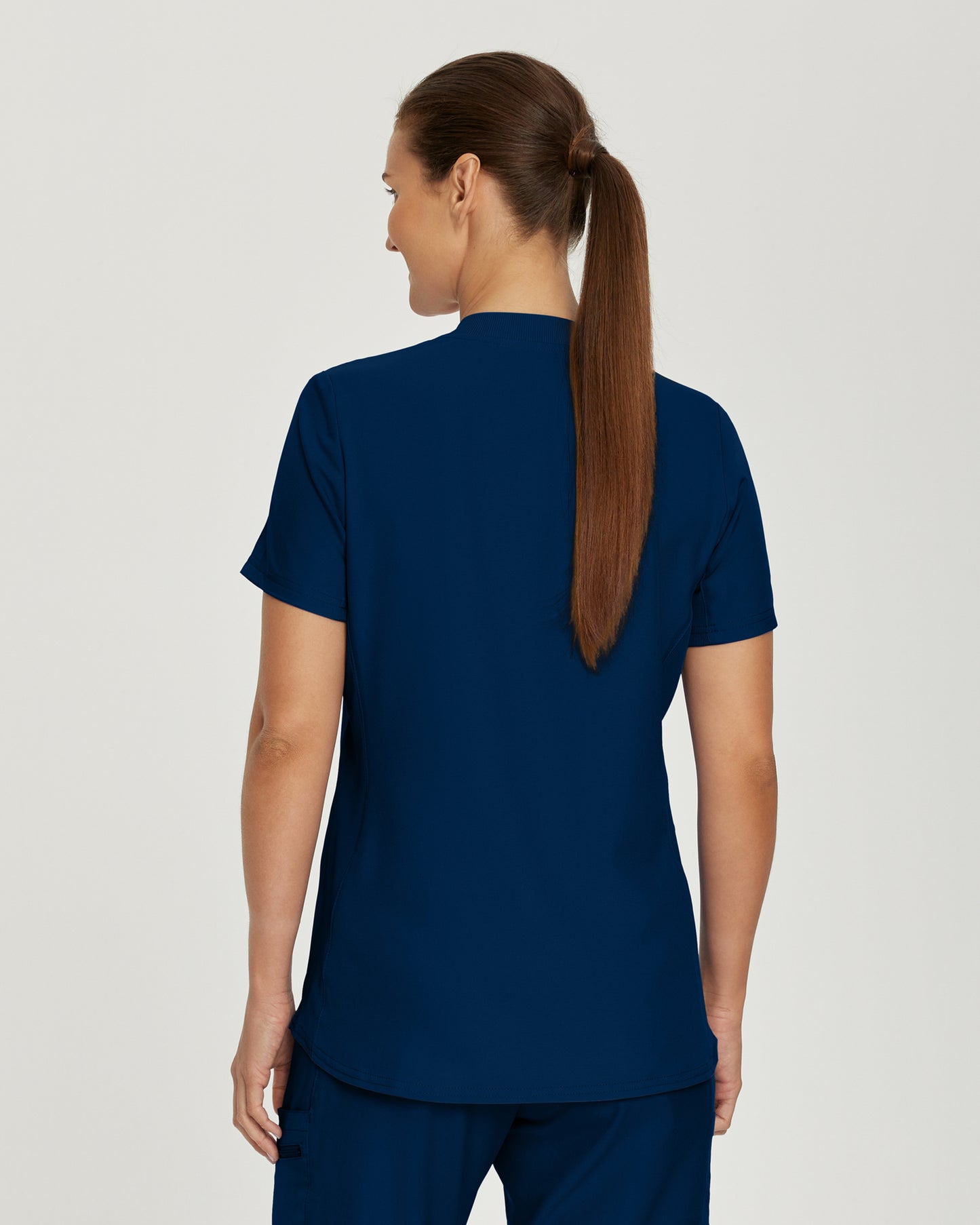 LT100 White Cross Landau Forward - Rib Knit V-neck Top