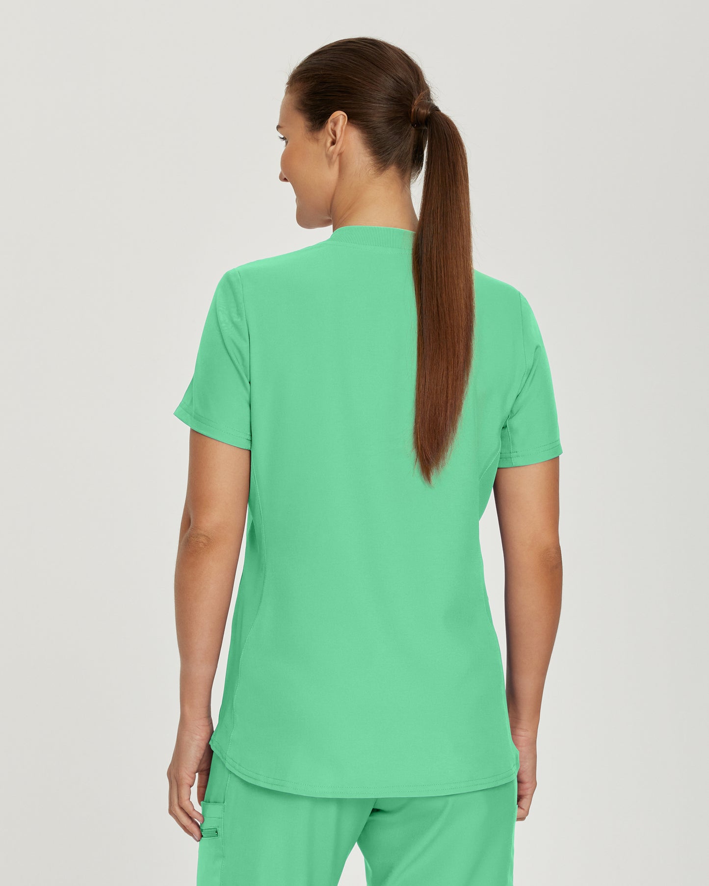 LT100 White Cross Landau Forward - Rib Knit V-neck Top