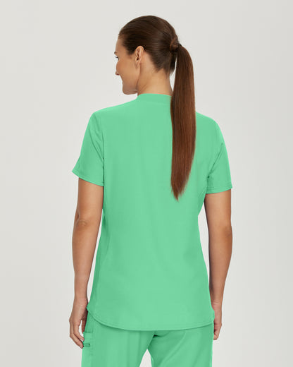LT100 White Cross Landau Forward - Rib Knit V-neck Top