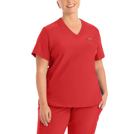 LT101 - Landau Forward (Additional Color ) Women's Curved Hem Tuck-In V-Neck Top