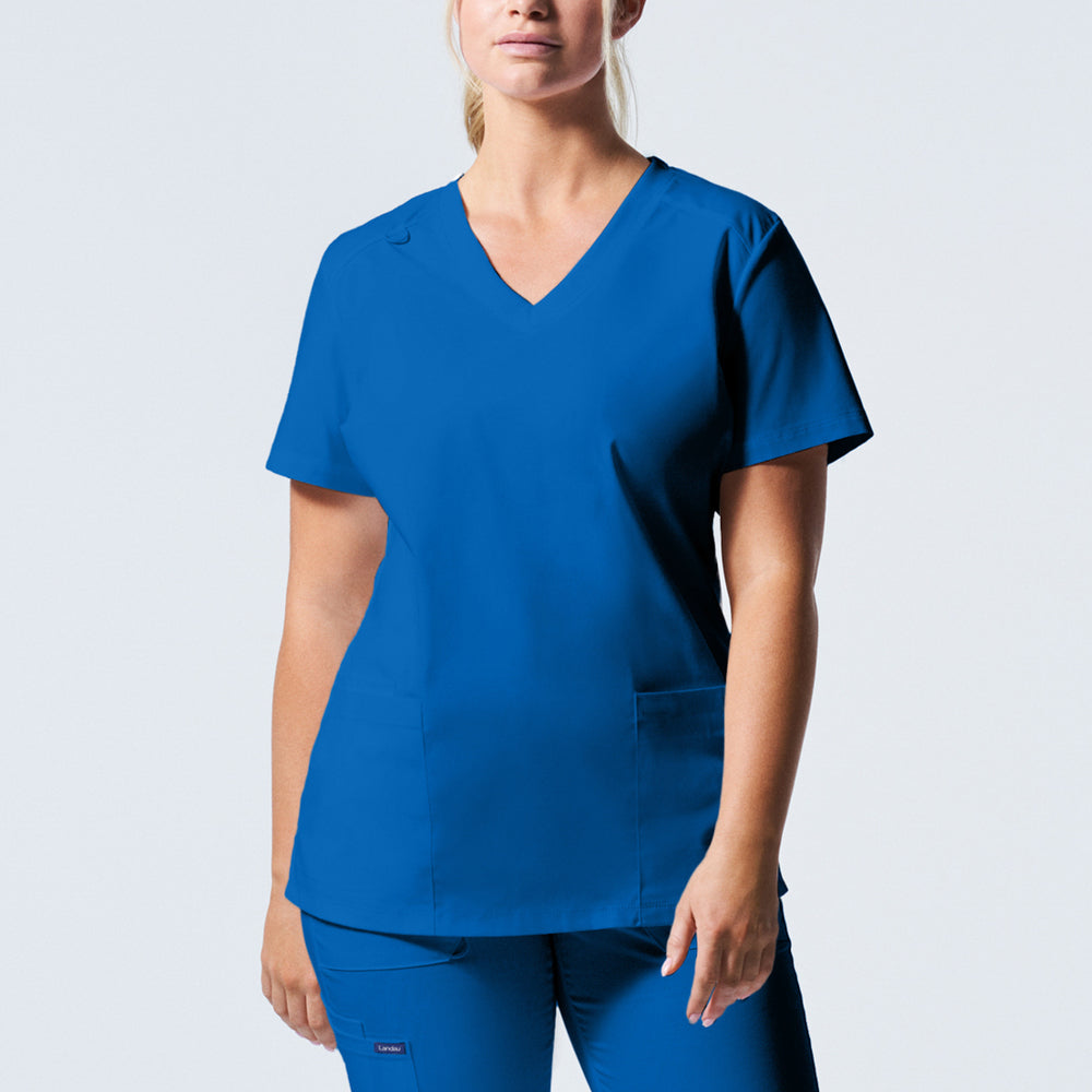 LT105 (Core Colours) Landau Proflex Women's 3-Pocket V-Neck Scrub Top