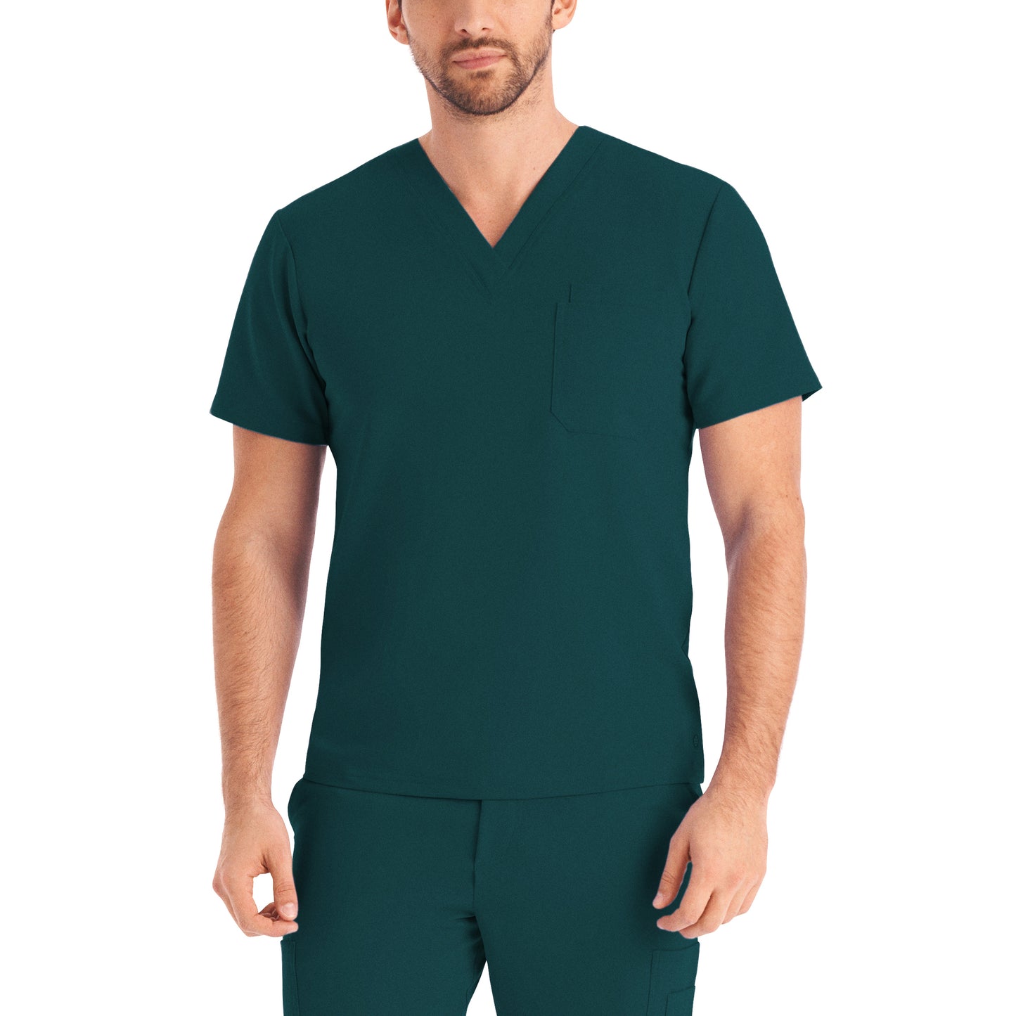 2206 - V-Tess  Men’s White Cross Scrub Top