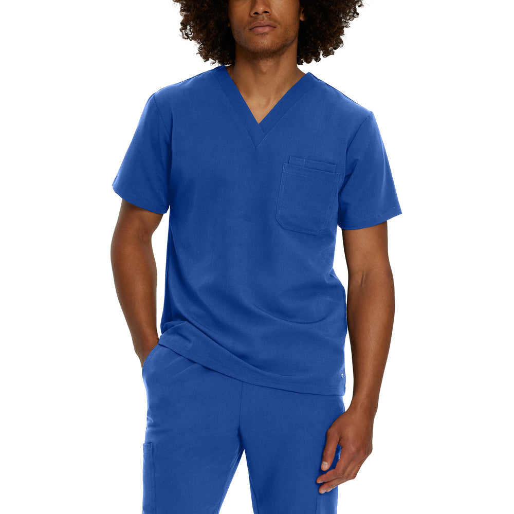 2206 - V-Tess  Men’s White Cross Scrub Top