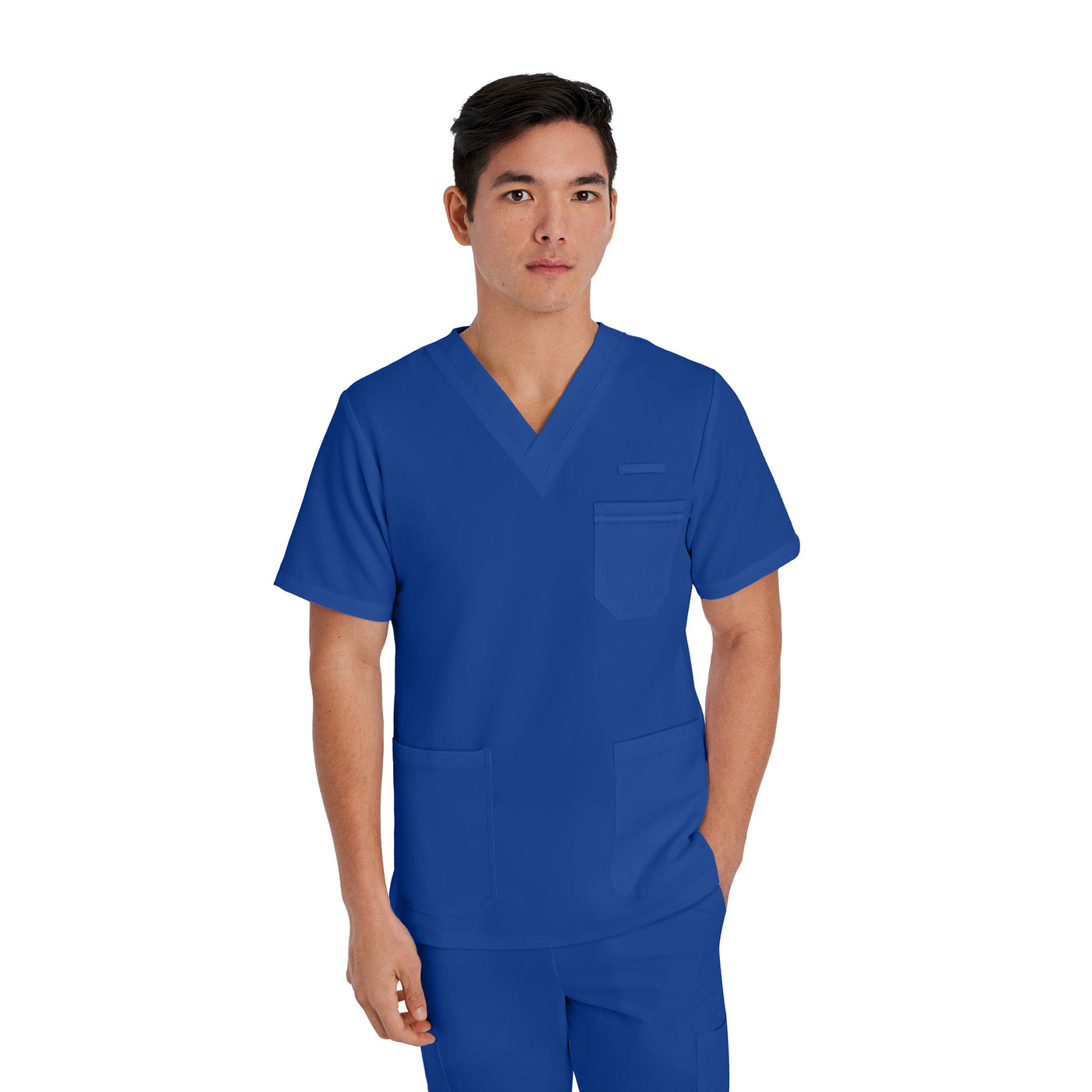 2207 Men's Detailed Scrub Top V-Tess