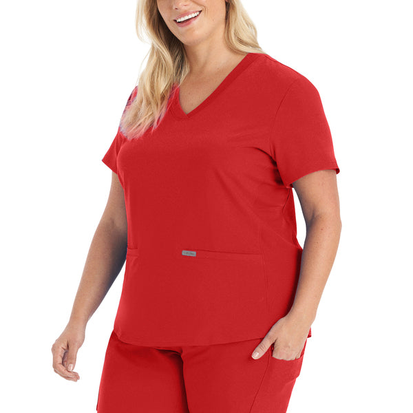 LT100 (Additional Colours) - Landau Forward Women's Rib Knit V-Neck Top