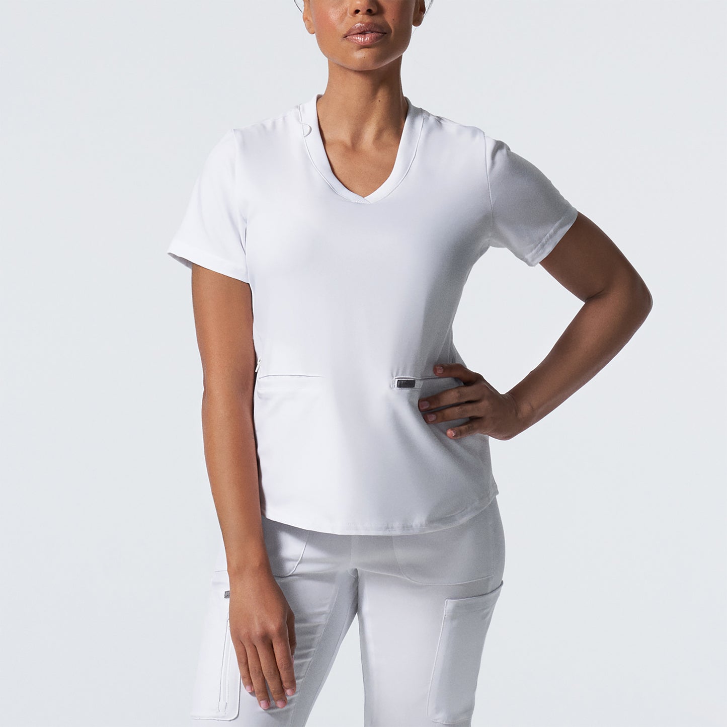 LT100 (Additional Colours) - Landau Forward Women's Rib Knit V-Neck Top