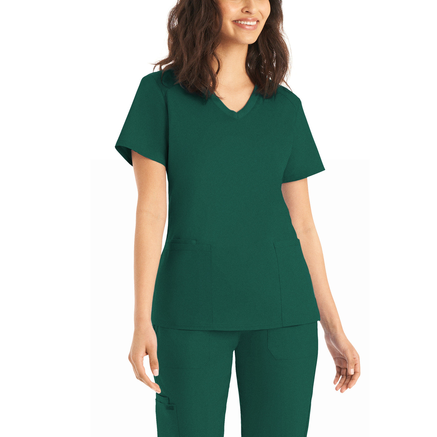 LT105 White Cross Landau Proflex Women's 3- Pocket V- Neck Scrub Top