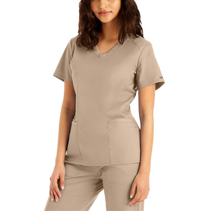 LT105 White Cross Landau Proflex Women's 3- Pocket V- Neck Scrub Top