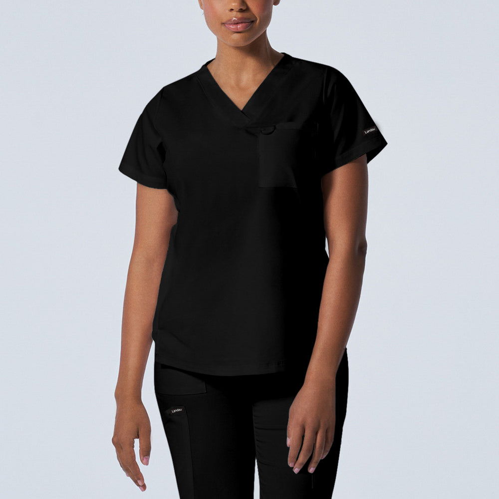 LT107 (Core Colours) - Women's 2-Pocket V-Neck Landau Proflex Scrub Top