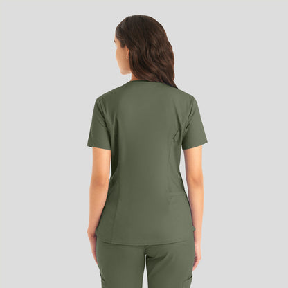 LT107 (Core Colours) - Women's 2-Pocket V-Neck Landau Proflex Scrub Top